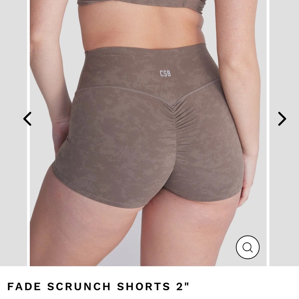 Crop Shop Boutique (CSB) Fade Scrunch 2” Shorts in Mocha size M